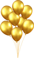 3d Realistic gold Happy Birthday Balloons