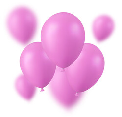 3d Realistic pink Happy Birthday Balloons