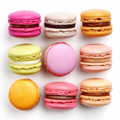 macarons isolated on a white background