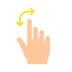 Hand swipes right line icon. Controls, touchpad, tablet, phone, sensor, touchscreen, gadgets. Vector color icon on a white background for business and advertising.