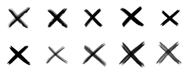 Cross Mark Pack In Grunge Style