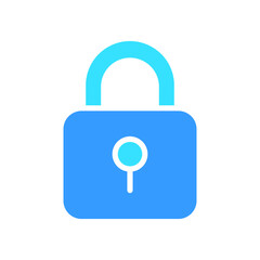 Closed padlock icon. Security, protection, key, door, password, secret, safe, hacking. Vector color icon on a white background for business and advertising.