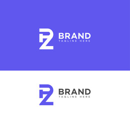 Obraz premium zp, pz letter logo