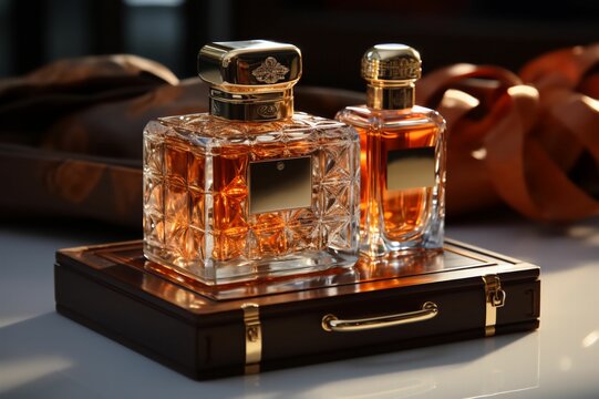 Flacon de parfums neutre sans marque, belle bouteille, beau &eacute;chantillon de fragrance haut de gamme