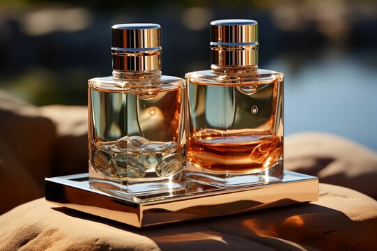 Flacon de parfums neutre sans marque, bouteille neutre transparente, jolie et classe