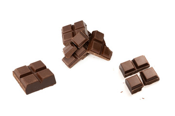 A chocolate bar isolated on white background.
