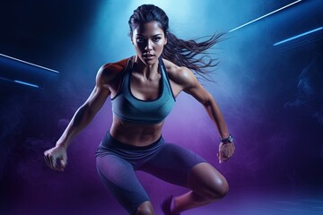 Woman athlete improving her physique.