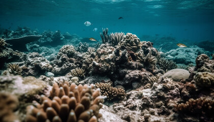 Fototapeta na wymiar Colorful underwater seascape showcases beauty in nature aquatic landscape