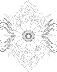 Flower adults mandala coloring page
