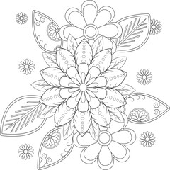 Floral adults coloring page