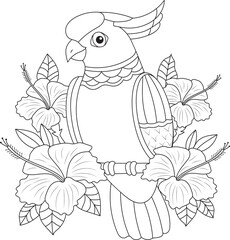 Birds Adults and kid's coloring page