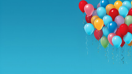 Illustration of colored balloons on a blue background