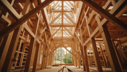 Fototapeta premium Modern construction site showcases industry blueprint for building development