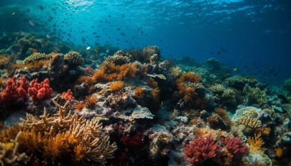 Fototapeta na wymiar Exploring the Tranquil Underwater Seascape A Natural Beauty Adventure