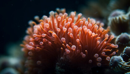 Naklejka na ściany i meble Multi colored coral reef showcases natural beauty of underwater sea life