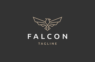 Falcon logo design template flat vector - obrazy, fototapety, plakaty