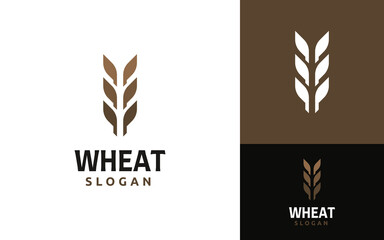 Obraz premium Vintage Retro Modern Wheat Grain Farm Food Bread Bake Logo Design Branding Template