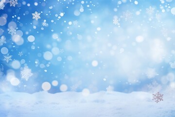 Fototapeta premium Winter snow background with snow flakes.
