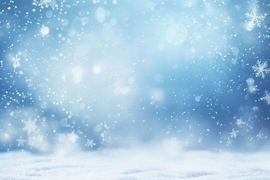 Winter snow background with snow flakes.