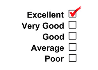 Tick the excellent box on customer feedback form