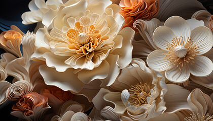 Elegant floral wallpaper showcases the beauty of nature colorful blossoms generated by AI