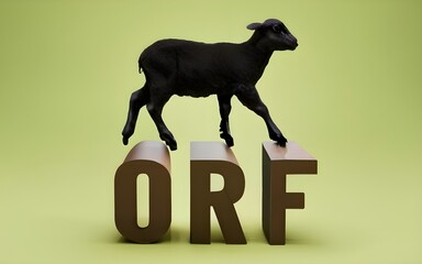 Orf in sheep - Generative AI - obrazy, fototapety, plakaty