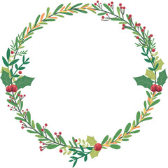 Fototapeta na wymiar Christmas wreath minimal style