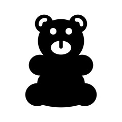 gummy bear glyph icon illustration vector graphic. Simple element illustration vector graphic, suitable for app, websites, and presentations isolated on white background