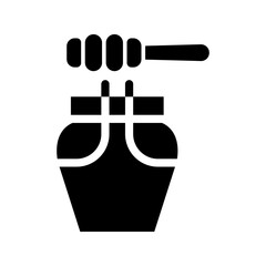 honey glyph icon illustration vector graphic. Simple element illustration vector graphic, suitable for app, websites, and presentations isolated on white background