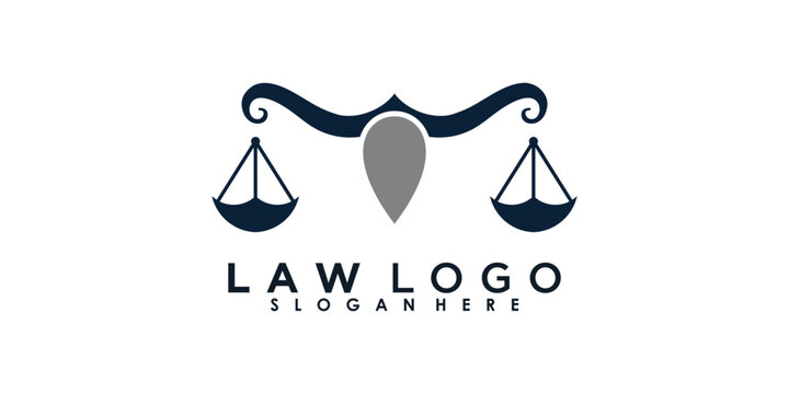 lawyer logo design with creative concept premium vector