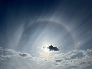 Solar halo in the sky