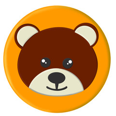 Cute bear cartoon character for avatar social media