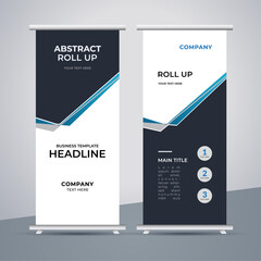 modern abstract business stand banner with creative blue and black shapes