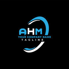 AHM letter logo creative design with vector graphic, AHM simple and modern logo. AHM luxurious alphabet design Pro Vector