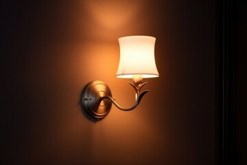 A wall light with a white shade, perfect for adding a soft and elegant touch to any room. Ideal for home decor, interior design, and lighting concepts