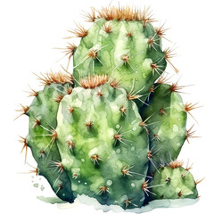 Cactus style watercolor painting 