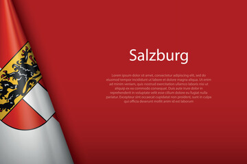 Fototapeta premium flag Salzburg, state of Austria, isolated on background with copyspace