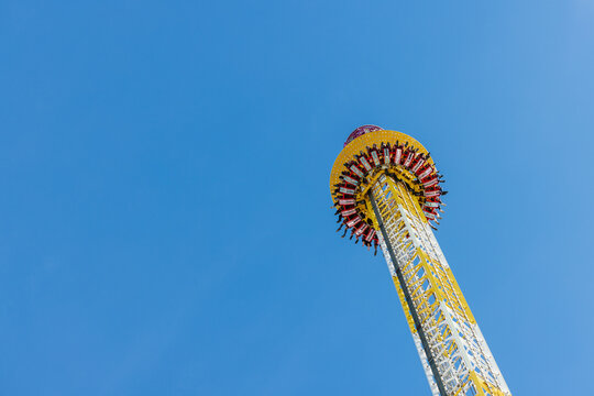 Drop tower at the Oktoberfest in Munich, Germany