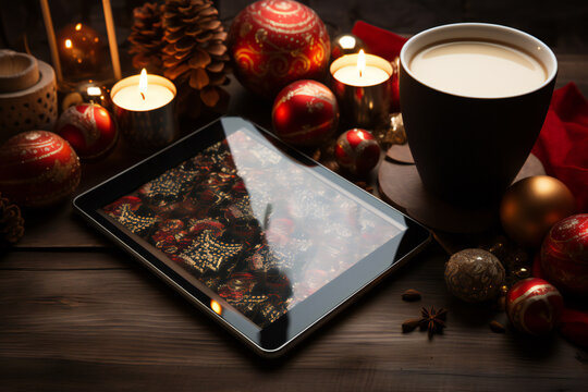 Christmas photos design for greeting cards Background or other printing work.AI generated