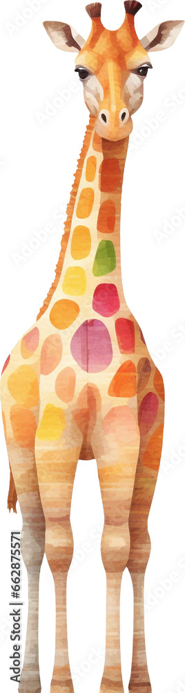 Poster giraffe illustration created with generative ai technology