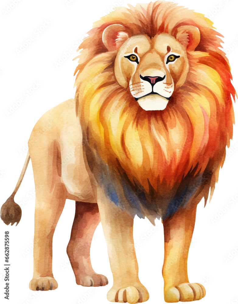 Poster lion illustration created with generative ai technology