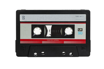 antique and obsolete audio cassette isolated on a white