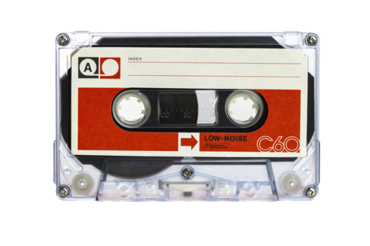 old audio cassette isolated on white