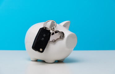 Piggy bank with car key