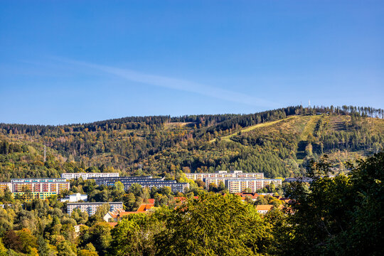 Herbstliche Fahrradrunde auf den H&ouml;henweg des Th&uuml;ringer Waldes &uuml;ber Oberhof und Suhl - Th&uuml;ringen - Deutschland