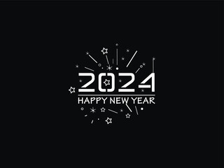 Happy New Year, New Year, 2024, Happy New Year 2024, creative happy new year 2024, colorful unique new year design with star