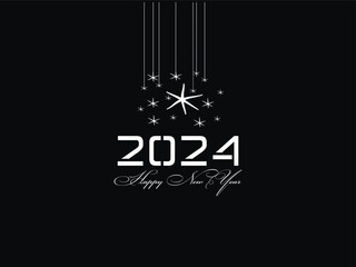 Happy New Year, New Year, 2024, Happy New Year 2024, creative happy new year 2024, colorful unique new year design with star for you