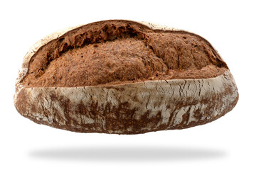 Loaf of whole wheat flour bread. Miccone typical bread from Piedmont, Italy, isolated - Powered by Adobe