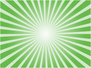 眩しい太陽光線イメージのシンプルな集中線背景素材_緑色