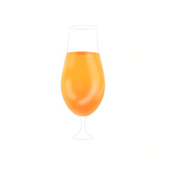 A glass of drinks, without background